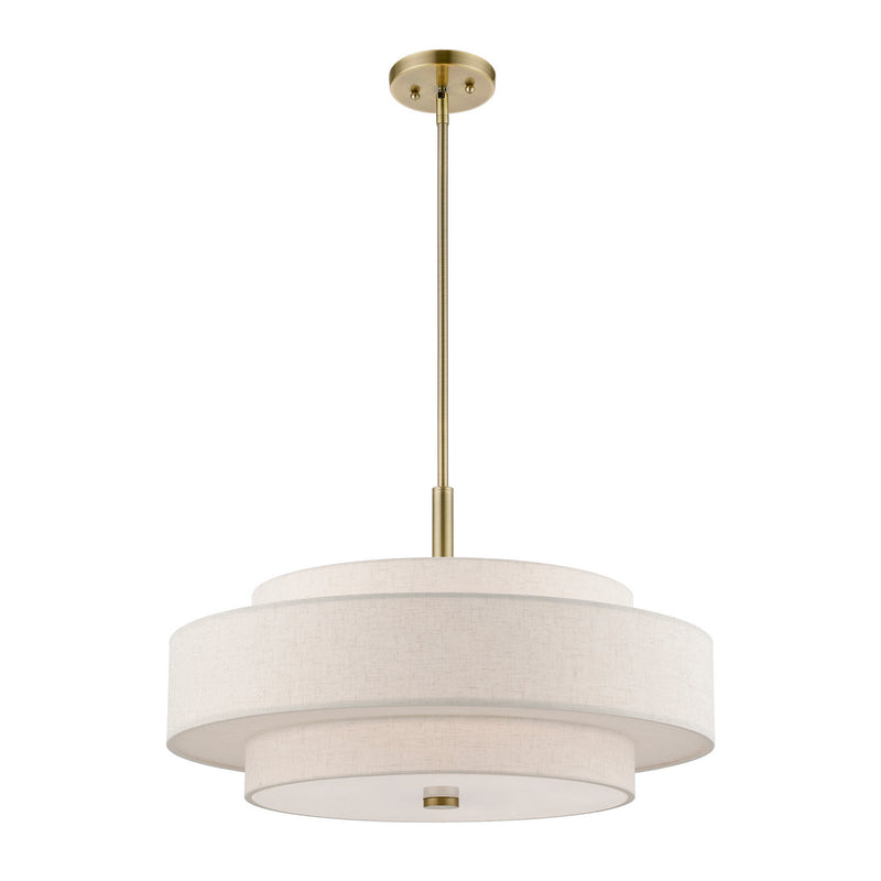 Livex Lighting 52138-01 Five Light Chandelier, Antique Brass
