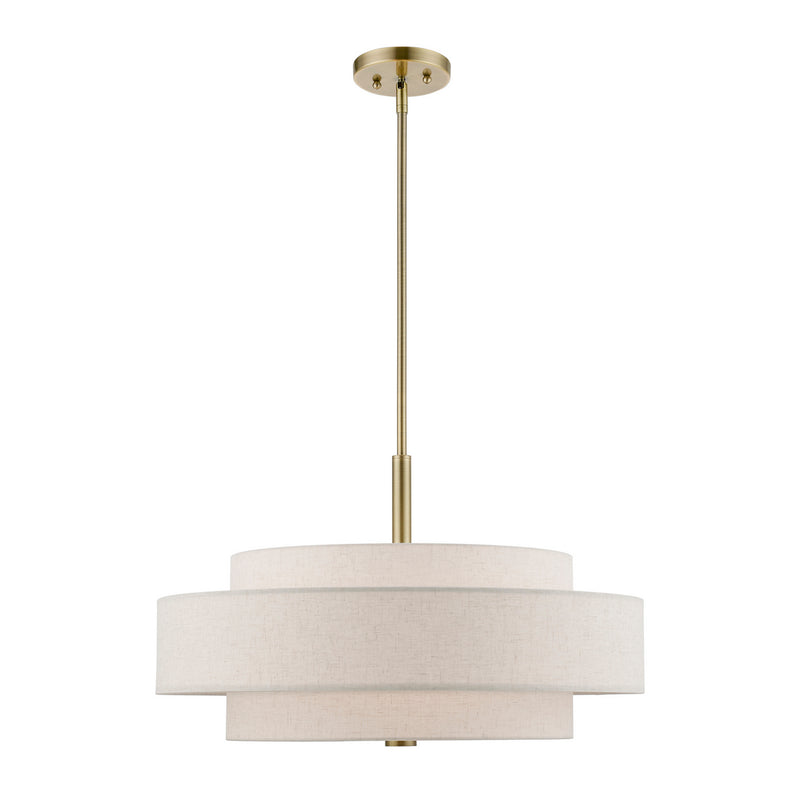Livex Lighting 52138-01 Five Light Chandelier, Antique Brass