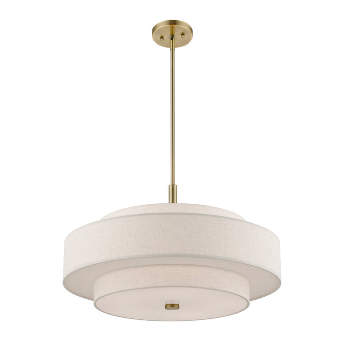 Livex Lighting 52138-01 Five Light Chandelier, Antique Brass