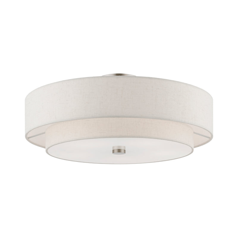 Livex Lighting 52139-91 Five Light Semi-Flush Mount, Brushed Nickel