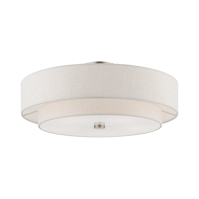 Livex Lighting 52139-91 Five Light Semi-Flush Mount, Brushed Nickel
