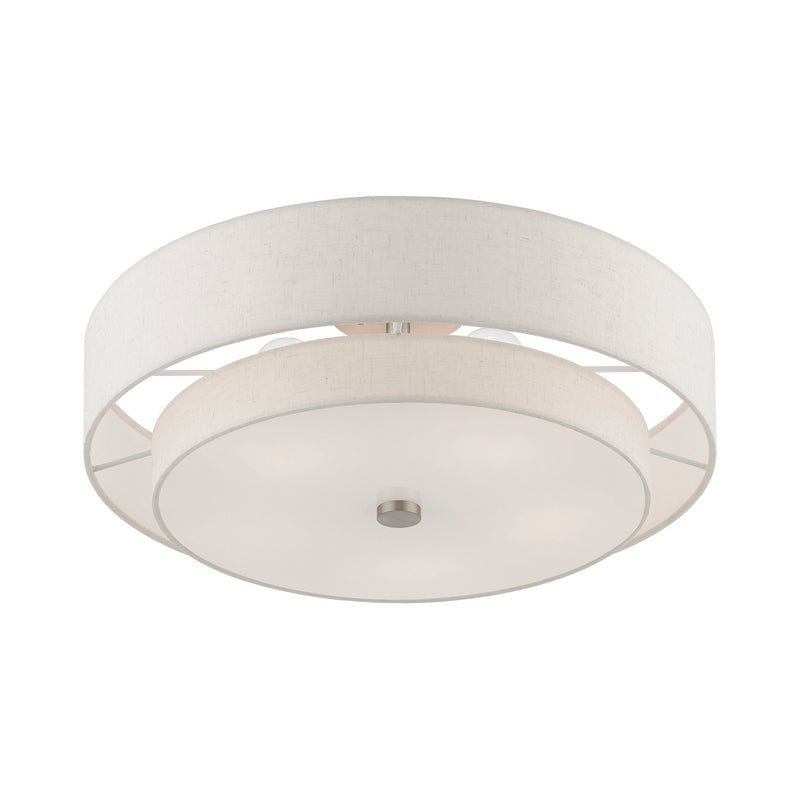 Livex Lighting 52139-91 Five Light Semi-Flush Mount, Brushed Nickel