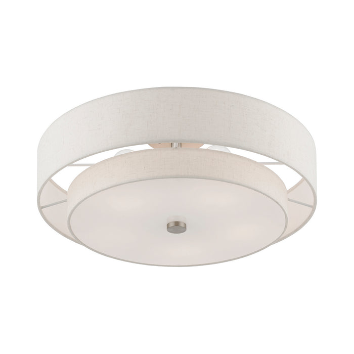 Livex Lighting 52139-91 Five Light Semi-Flush Mount, Brushed Nickel