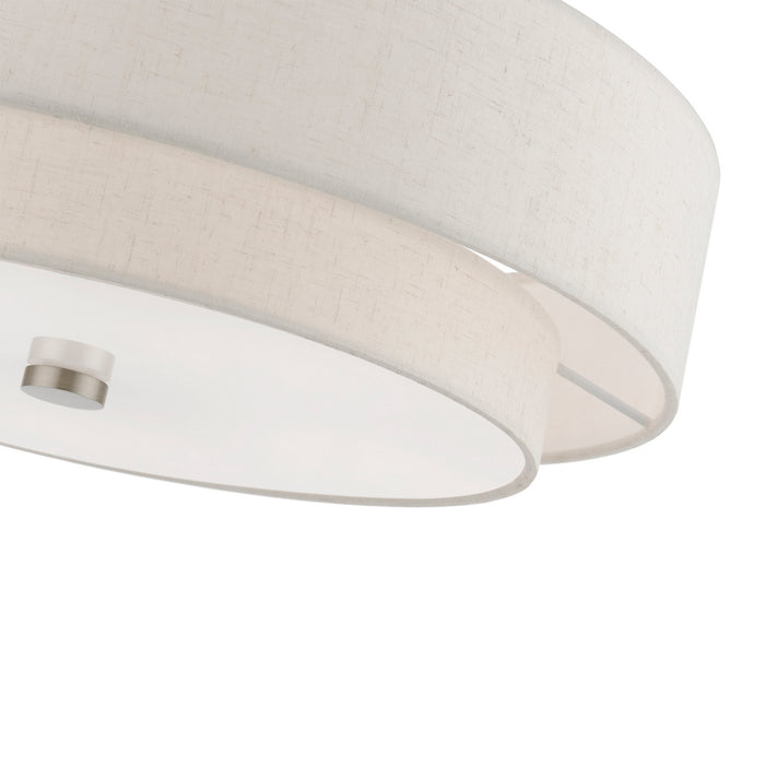 Livex Lighting 52139-91 Five Light Semi-Flush Mount, Brushed Nickel