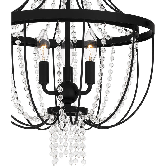 Quoizel ADL1716MBK Three Light Semi Flush Mount, Matte Black