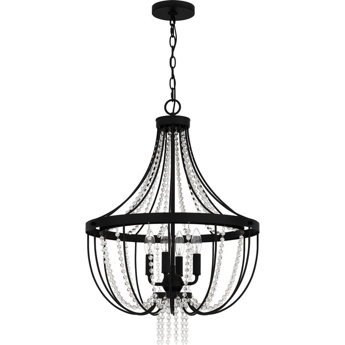 Quoizel ADL2820MBK Four Light Pendant, Matte Black