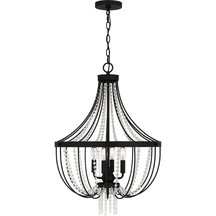 Quoizel ADL2820MBK Four Light Pendant, Matte Black