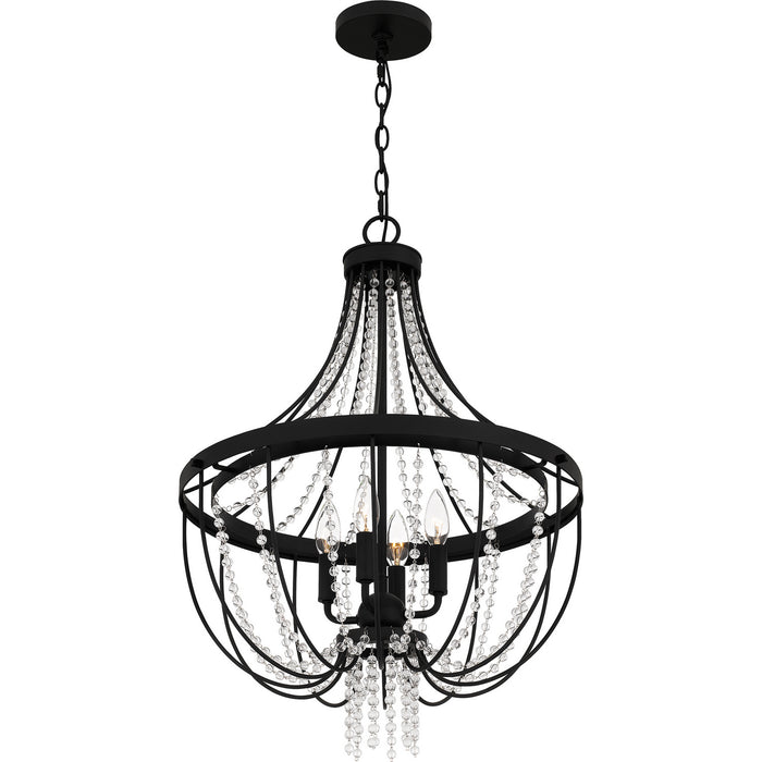Quoizel ADL2820MBK Four Light Pendant, Matte Black