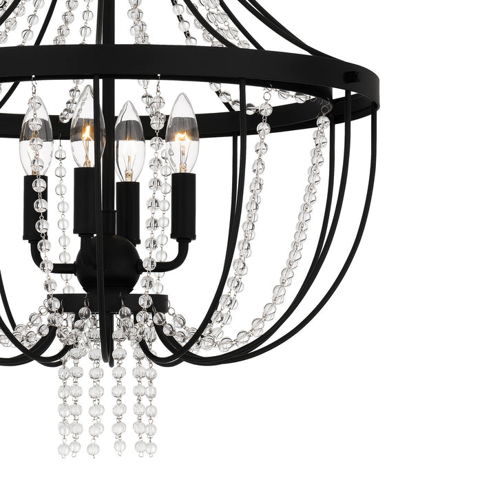 Quoizel ADL2820MBK Four Light Pendant, Matte Black