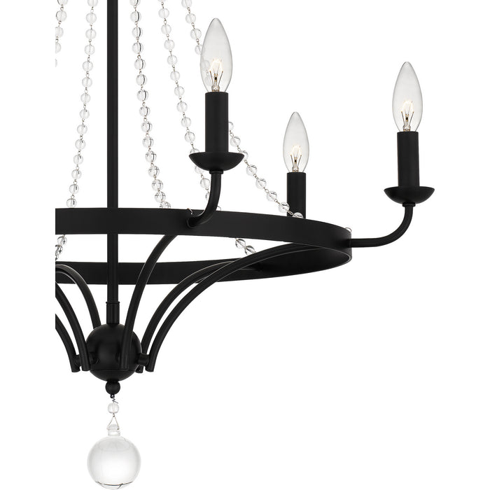 Quoizel ADL5026MBK Six Light Chandelier, Matte Black
