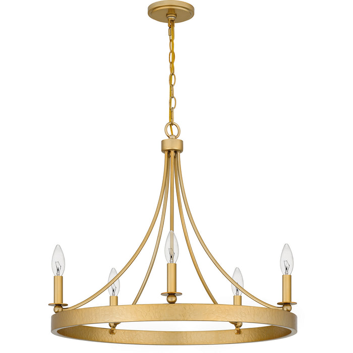 Quoizel APN5026LG Five Light Chandelier, Light Gold