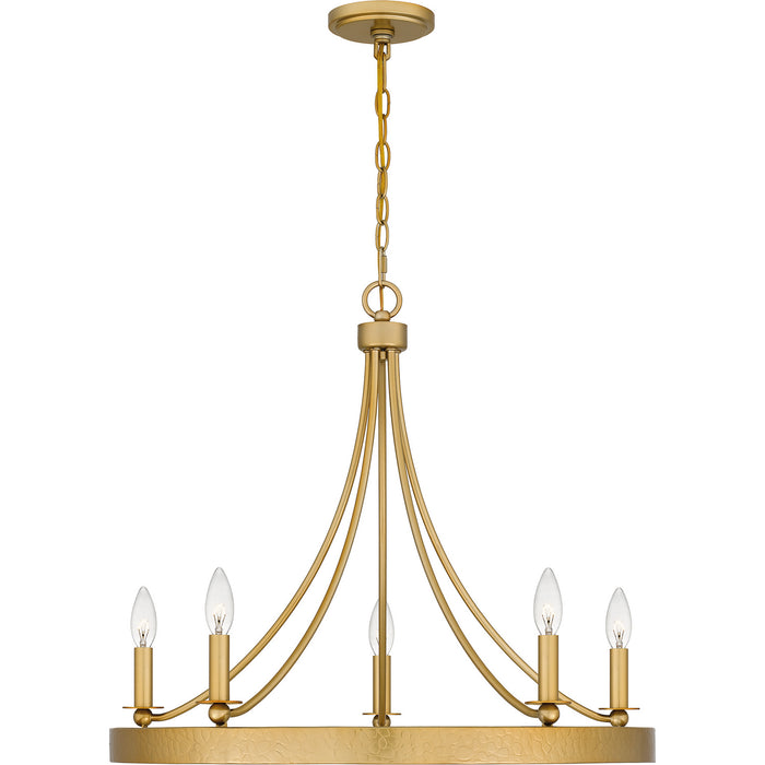 Quoizel APN5026LG Five Light Chandelier, Light Gold