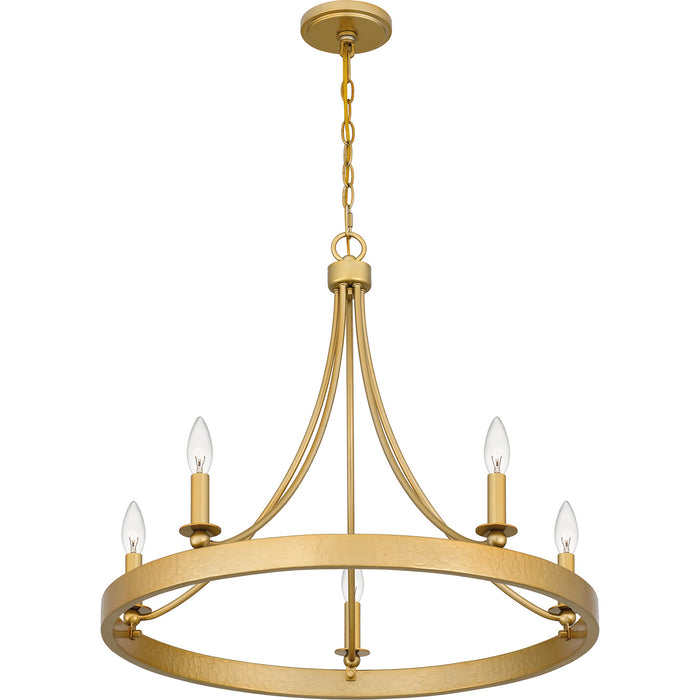 Quoizel APN5026LG Five Light Chandelier, Light Gold