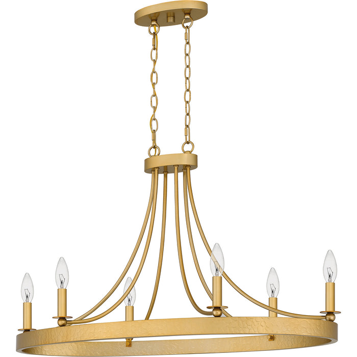 Quoizel APN636LG Six Light Island Chandelier, Light Gold