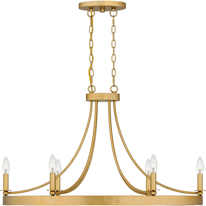 Quoizel APN636LG Six Light Island Chandelier, Light Gold