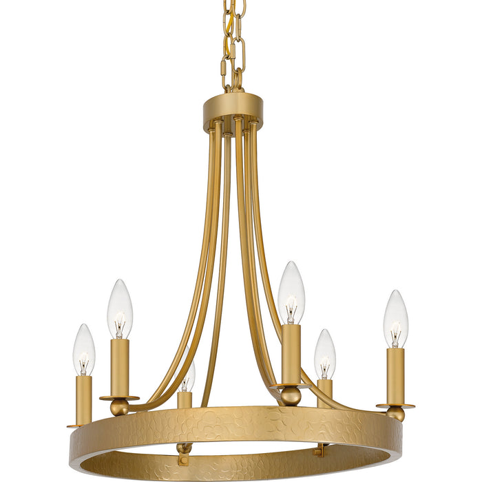 Quoizel APN636LG Six Light Island Chandelier, Light Gold