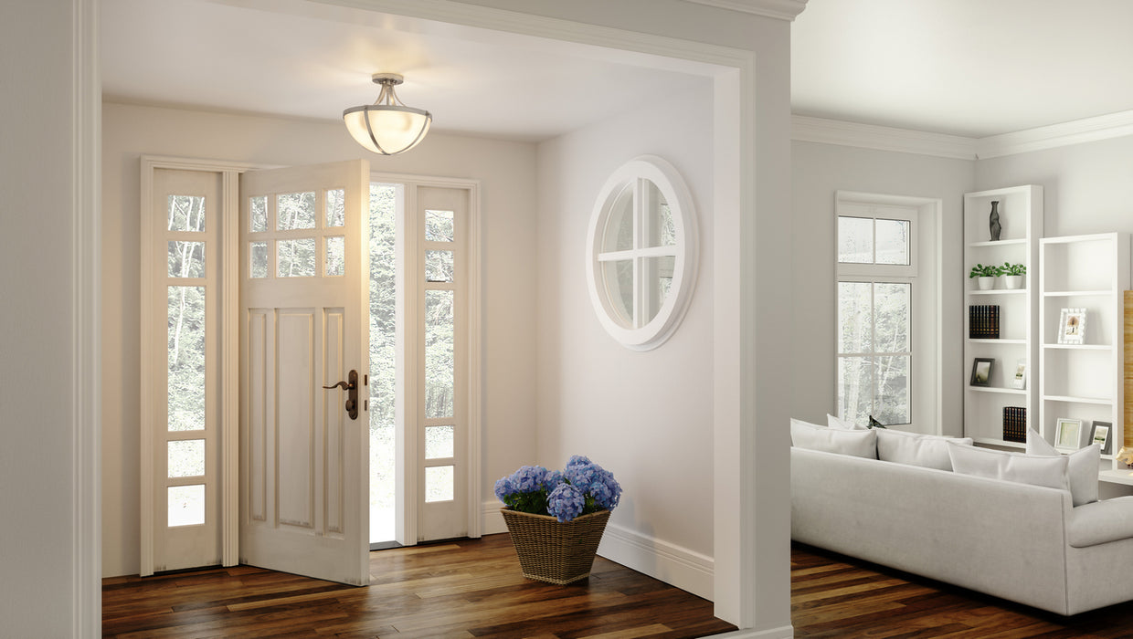 Quoizel ATB1714BN Two Light Semi Flush Mount, Brushed Nickel