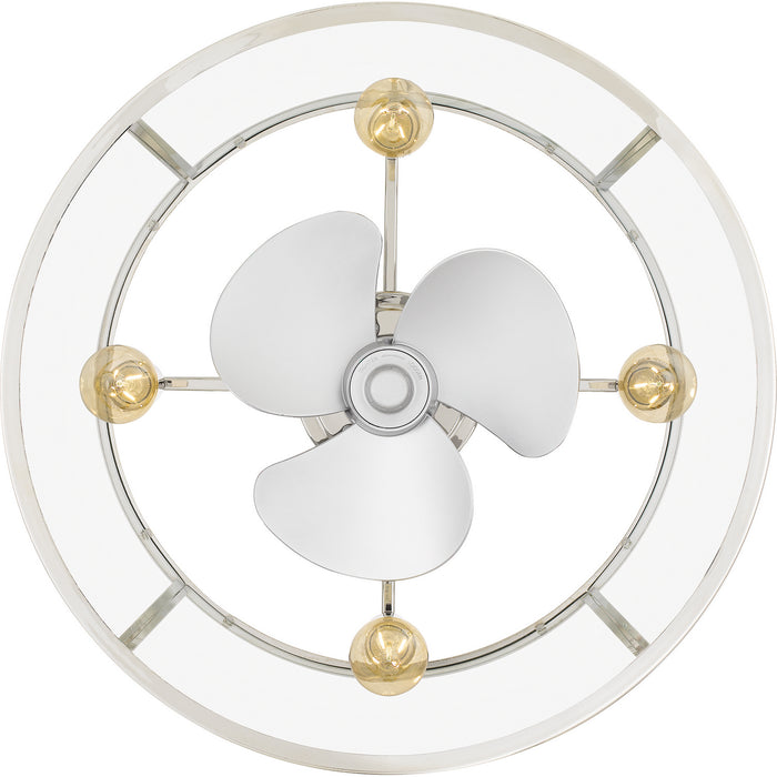 Quoizel BAW3122PK Four Light Fandelier, Polished Nickel
