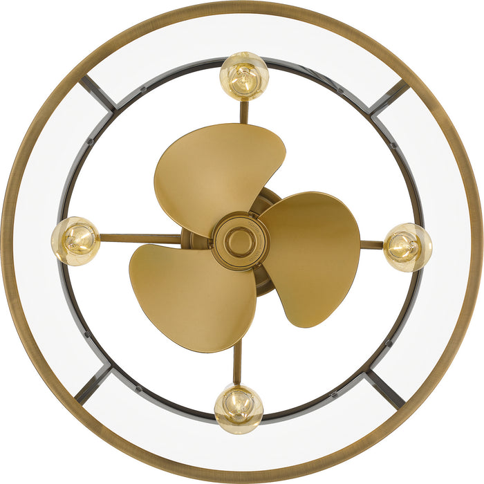 Quoizel BAW3122WS Four Light Fandelier, Weathered Brass