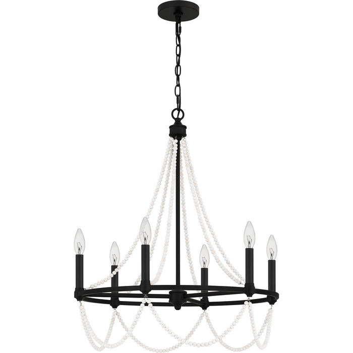 Quoizel BGA5021MBK Six Light Chandelier, Matte Black