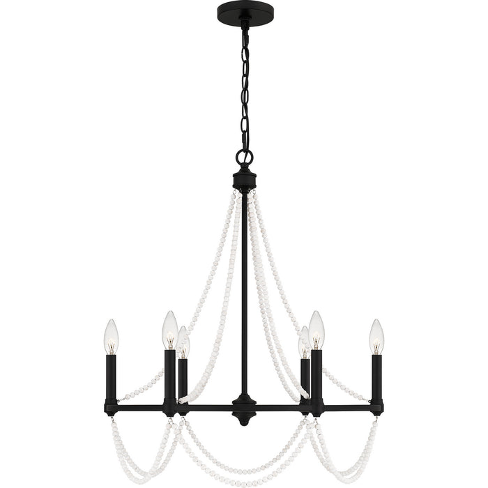 Quoizel BGA5021MBK Six Light Chandelier, Matte Black