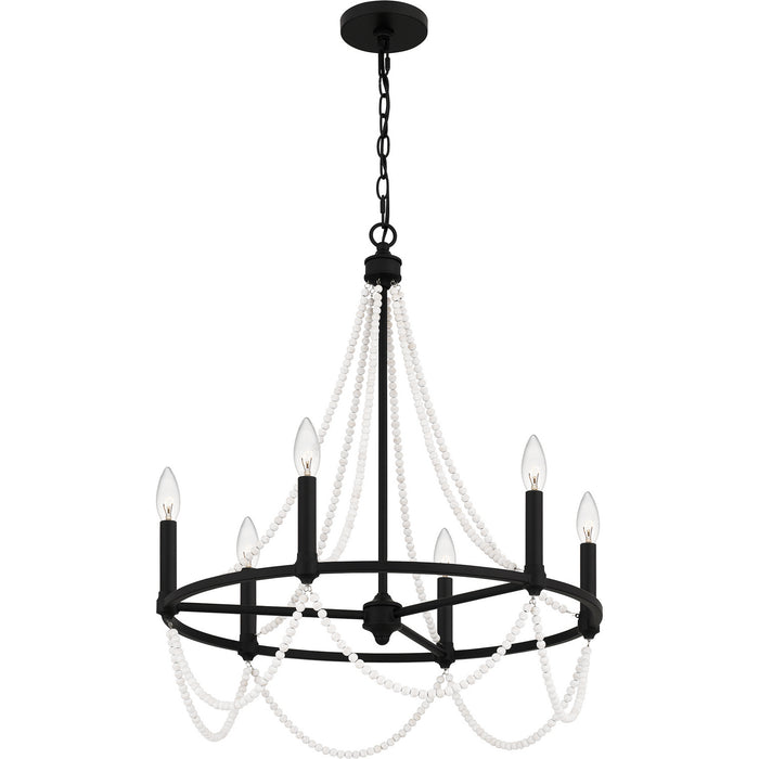 Quoizel BGA5021MBK Six Light Chandelier, Matte Black