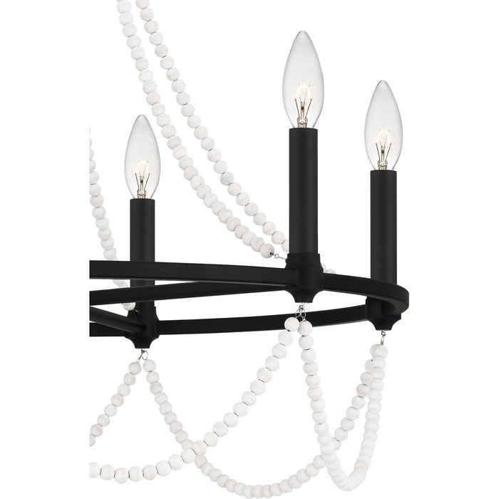 Quoizel BGA5021MBK Six Light Chandelier, Matte Black