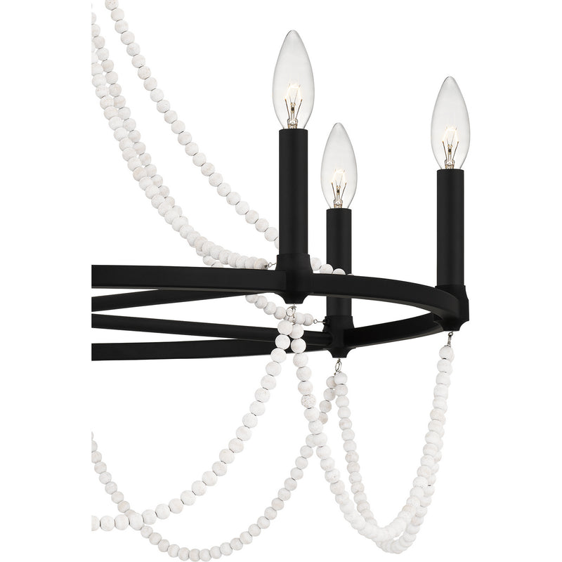 Quoizel BGA5030MBK Eight Light Chandelier, Matte Black