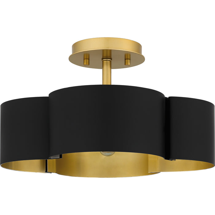 Quoizel BSM1714MBK Four Light Semi-Flush Mount, Matte Black