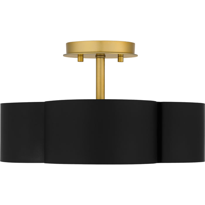 Quoizel BSM1714MBK Four Light Semi-Flush Mount, Matte Black