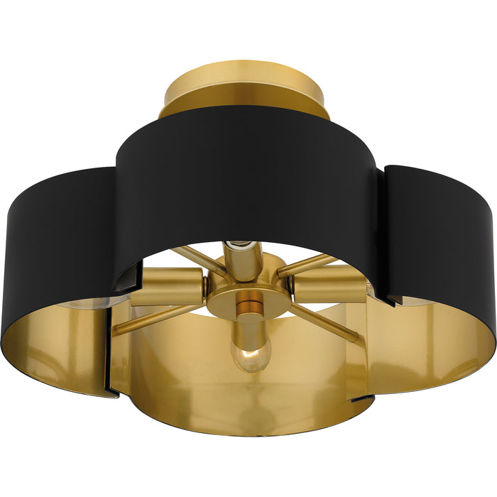 Quoizel BSM1714MBK Four Light Semi-Flush Mount, Matte Black