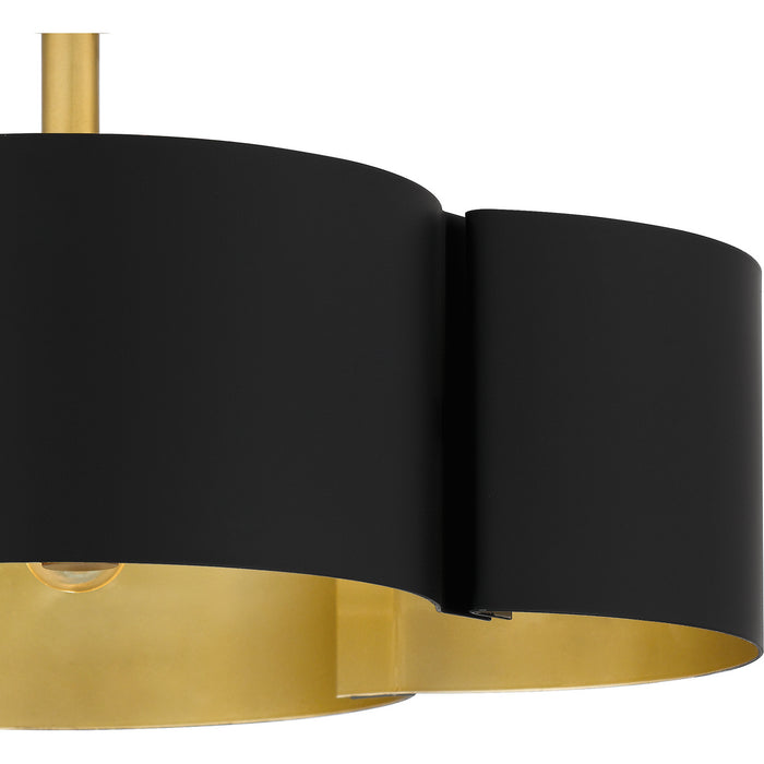 Quoizel BSM1714MBK Four Light Semi-Flush Mount, Matte Black