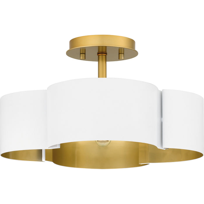 Quoizel BSM1714W Four Light Semi-Flush Mount, Matte White