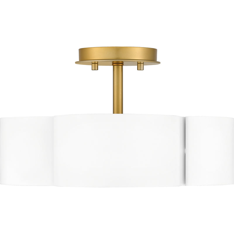 Quoizel BSM1714W Four Light Semi-Flush Mount, Matte White