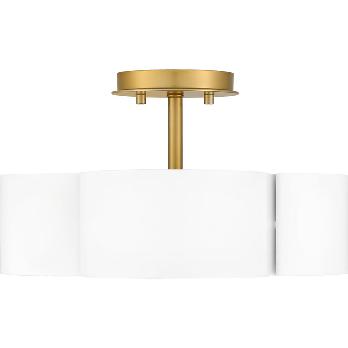 Quoizel BSM1714W Four Light Semi-Flush Mount, Matte White