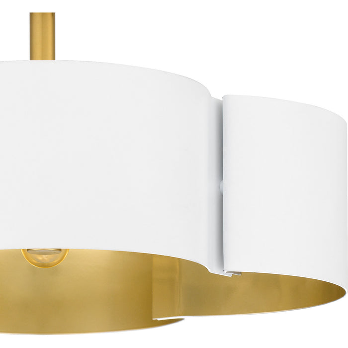 Quoizel BSM1714W Four Light Semi-Flush Mount, Matte White
