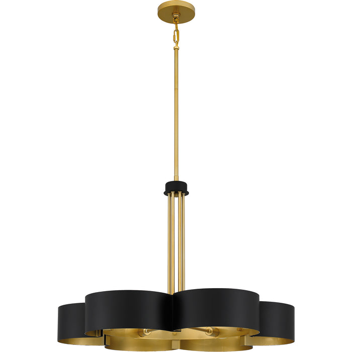 Quoizel BSM5028MBK Six Light Chandelier, Matte Black