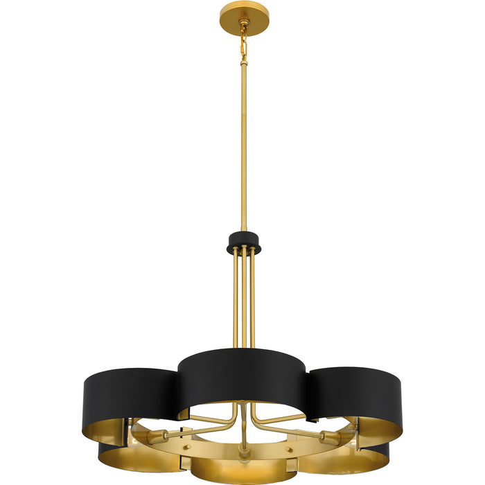 Quoizel BSM5028MBK Six Light Chandelier, Matte Black