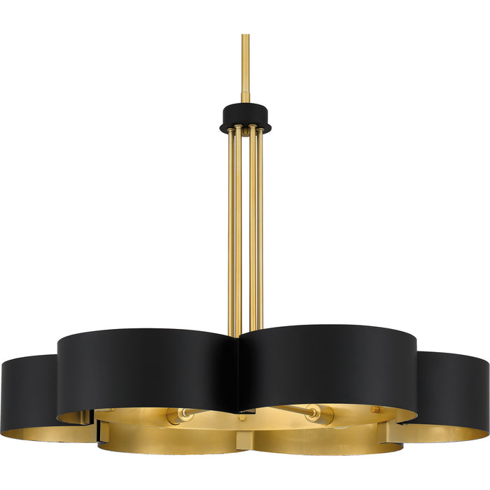 Quoizel BSM5028MBK Six Light Chandelier, Matte Black