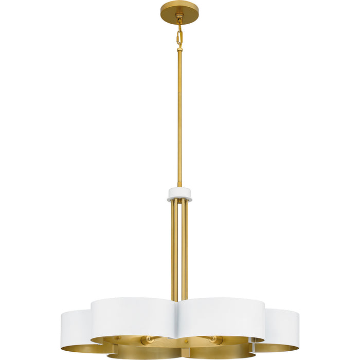 Quoizel BSM5028W Six Light Chandelier, Matte White