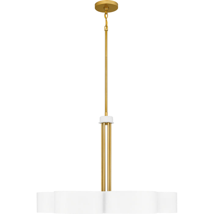 Quoizel BSM5028W Six Light Chandelier, Matte White