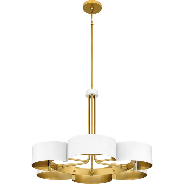 Quoizel BSM5028W Six Light Chandelier, Matte White