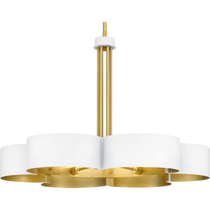 Quoizel BSM5028W Six Light Chandelier, Matte White