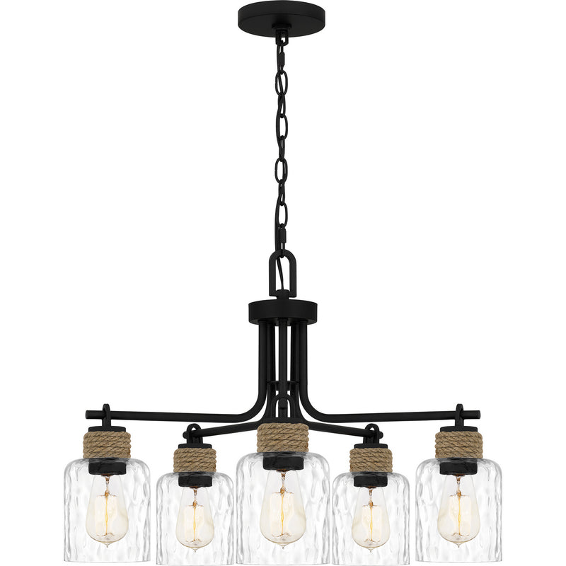 Quoizel BTC5025MBK Five Light Chandelier, Matte Black