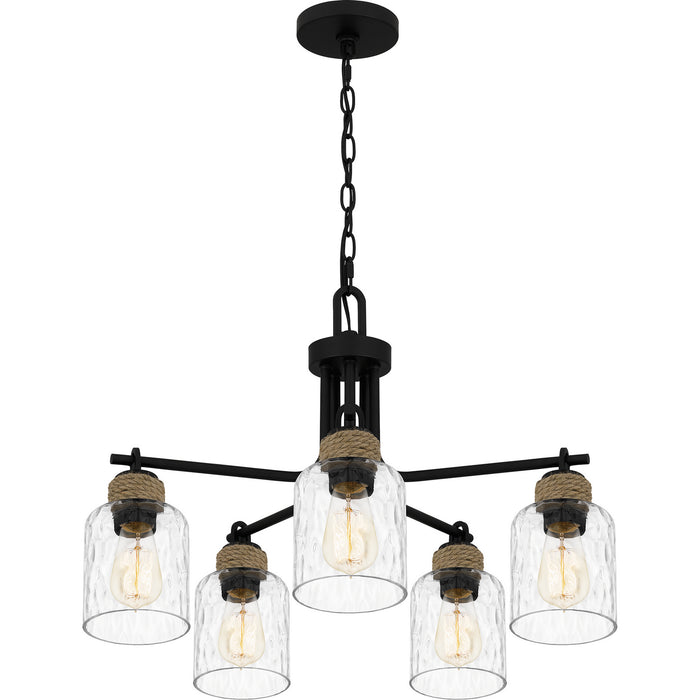 Quoizel BTC5025MBK Five Light Chandelier, Matte Black