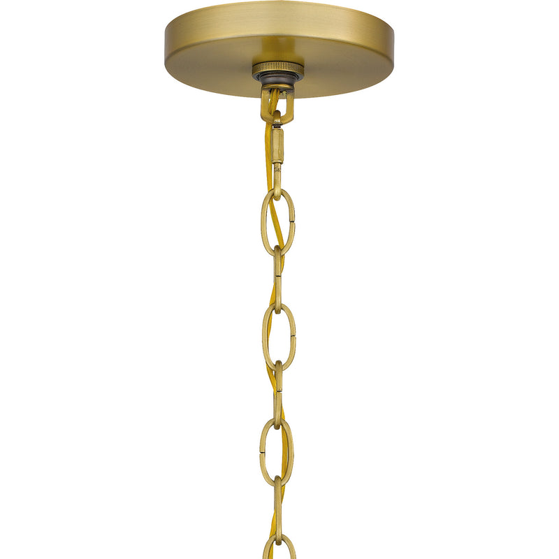 Quoizel BYN2824AB Five Light Pendant, Aged Brass