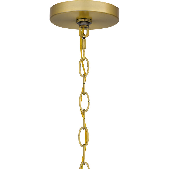 Quoizel BYN2824AB Five Light Pendant, Aged Brass