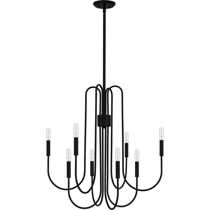 Quoizel CBR5028K Eight Light Chandelier, Mystic Black