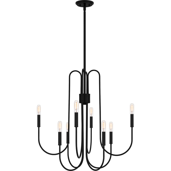 Quoizel CBR5028K Eight Light Chandelier, Mystic Black