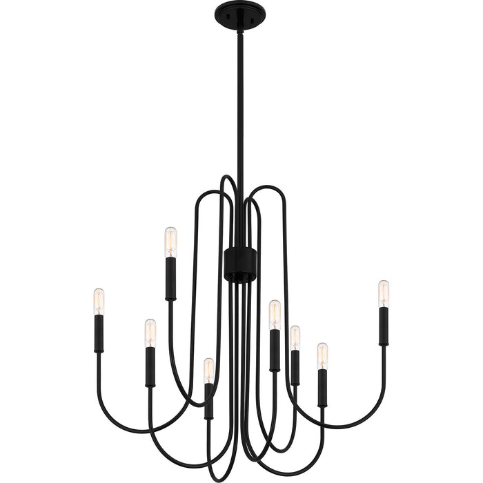 Quoizel CBR5028K Eight Light Chandelier, Mystic Black